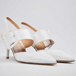 Formentini sandalo elegante in pelle bianco a punta 02