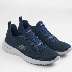 Skechers Dynamight sneaker slip on in mesh blu
