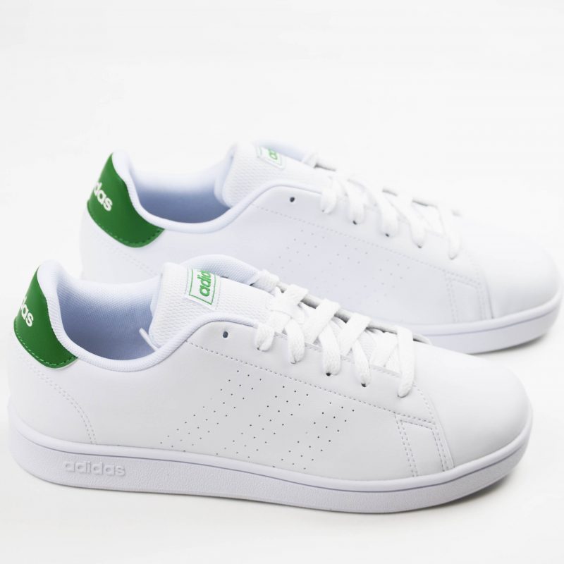 27Adidas Advantage sneaker pelle white/green,43