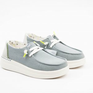Hey Dude mocassino barca slip on in tela Wendy Rise Chambray Abyss Blue