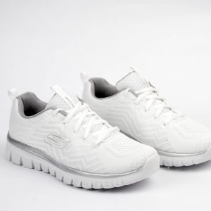 Skechers sneaker Graceful in mesh bianco/argento
