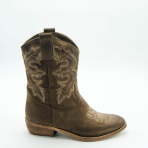 Scarpashock Anna Calzature stivale texano mid in suede taupe