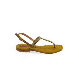 Le Chicche sandalo gioiello infradito in suede giallo